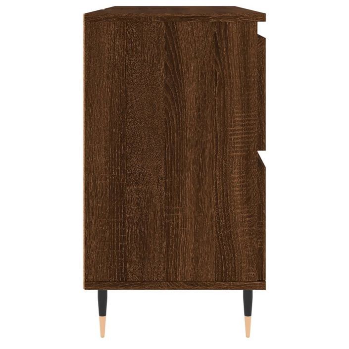 Armoire salle de bain chêne marron 80x33x60cm bois d'ingénierie - Photo n°6