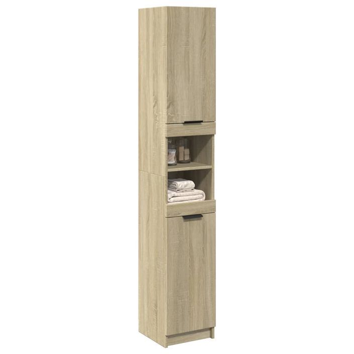 Armoire salle de bain chêne sonoma 32x34x188,5 cm - Photo n°3