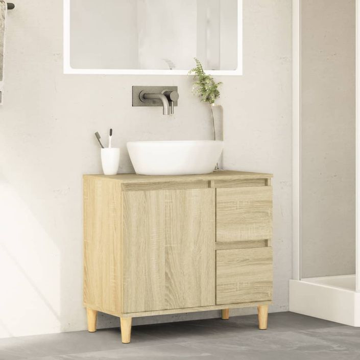 Armoire salle de bain chêne sonoma 65x33x60 cm - Photo n°3