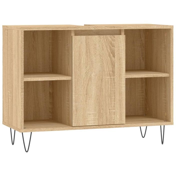 Armoire salle de bain chêne sonoma 80x33x60cm bois d'ingénierie - Photo n°2