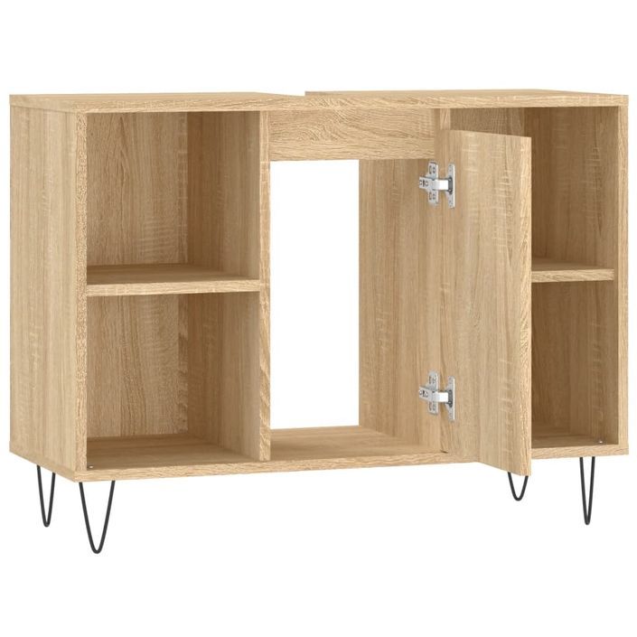 Armoire salle de bain chêne sonoma 80x33x60cm bois d'ingénierie - Photo n°6