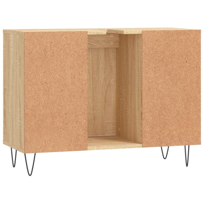 Armoire salle de bain chêne sonoma 80x33x60cm bois d'ingénierie - Photo n°8