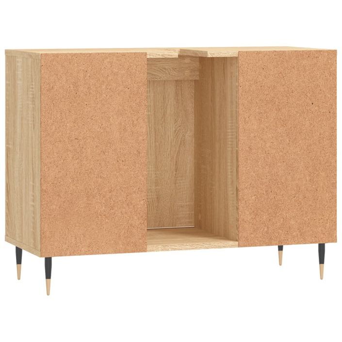 Armoire salle de bain chêne sonoma 80x33x60cm bois d'ingénierie - Photo n°8