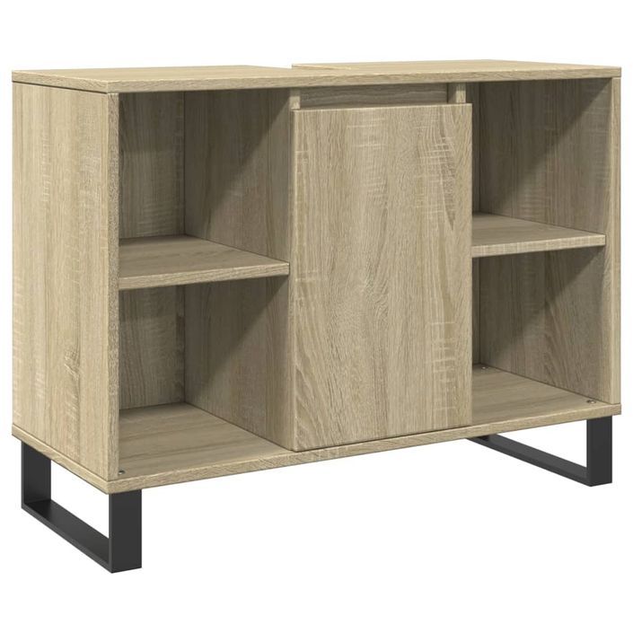 Armoire salle de bain chêne sonoma 80x33x60cm bois d'ingénierie - Photo n°2