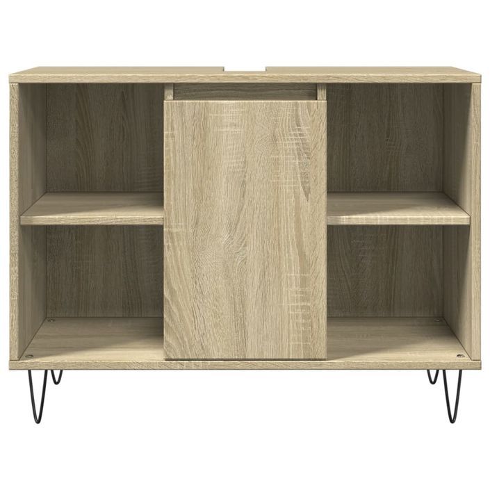 Armoire salle de bain chêne sonoma 80x33x60cm bois d'ingénierie - Photo n°4