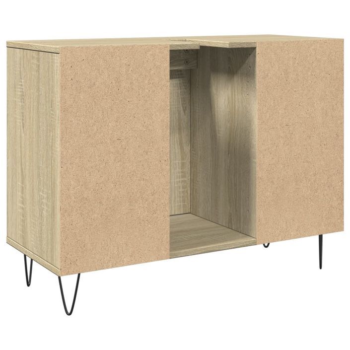 Armoire salle de bain chêne sonoma 80x33x60cm bois d'ingénierie - Photo n°6