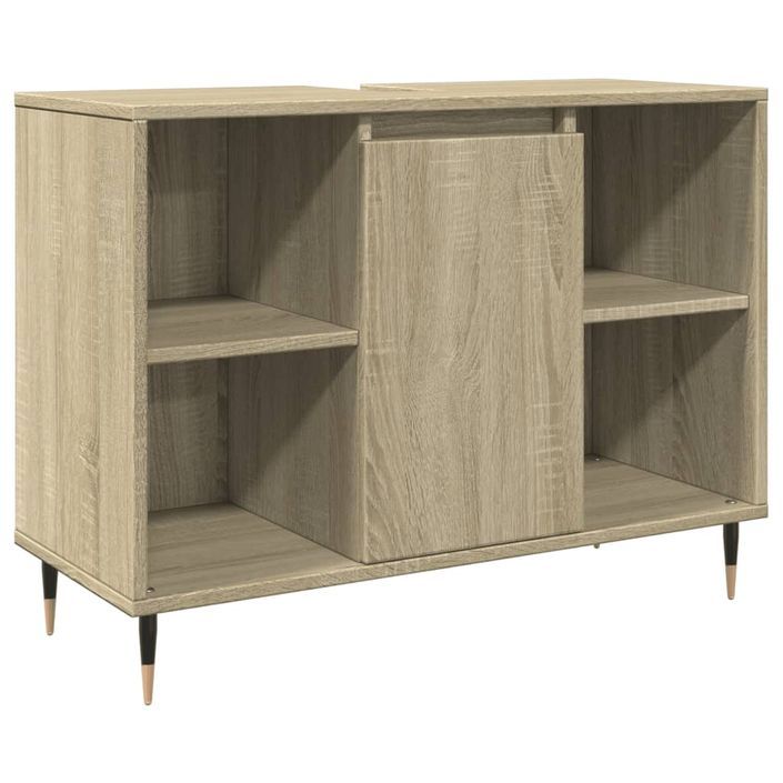 Armoire salle de bain chêne sonoma 80x33x60cm bois d'ingénierie - Photo n°2