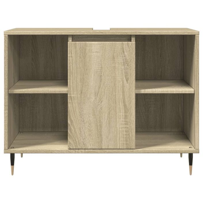 Armoire salle de bain chêne sonoma 80x33x60cm bois d'ingénierie - Photo n°4