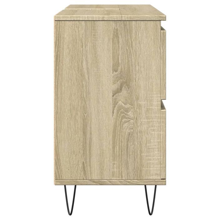 Armoire salle de bain chêne sonoma 80x33x60cm bois d'ingénierie - Photo n°4