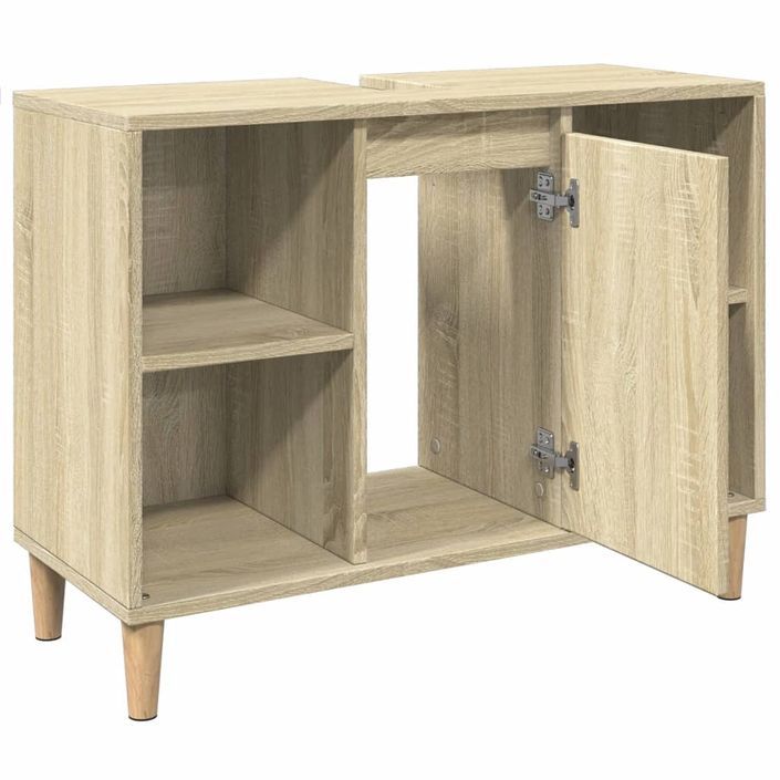 Armoire salle de bain chêne sonoma 80x33x60cm bois d'ingénierie - Photo n°6