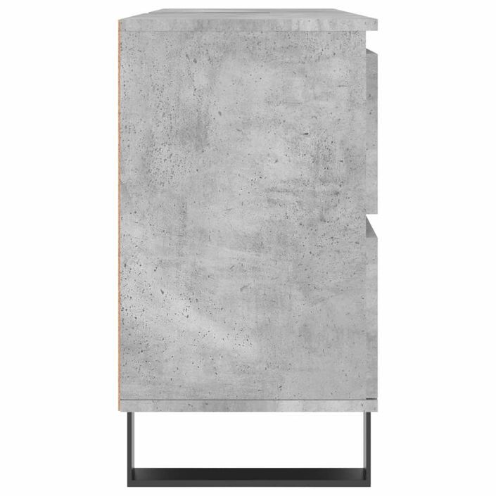 Armoire salle de bain gris béton 80x33x60cm bois d'ingénierie - Photo n°6