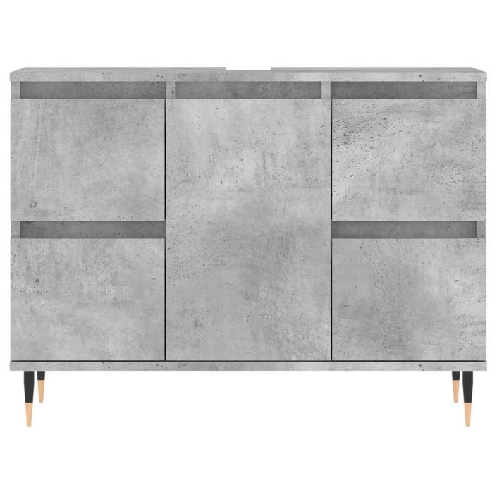 Armoire salle de bain gris béton 80x33x60cm bois d'ingénierie - Photo n°5