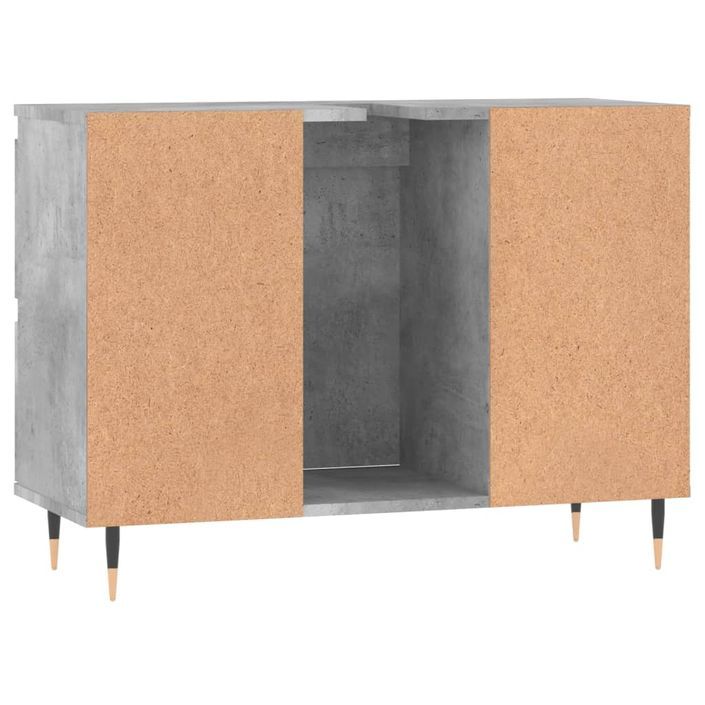 Armoire salle de bain gris béton 80x33x60cm bois d'ingénierie - Photo n°7