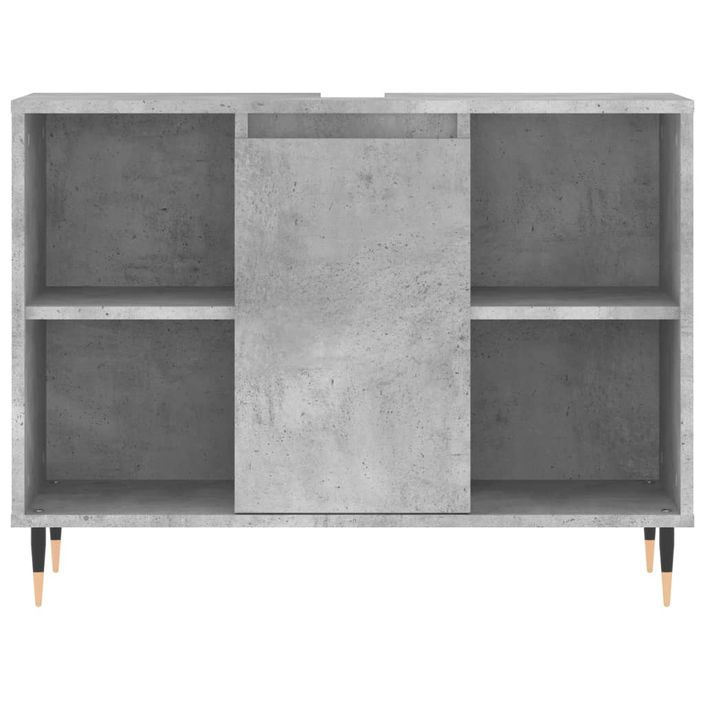 Armoire salle de bain gris béton 80x33x60cm bois d'ingénierie - Photo n°6