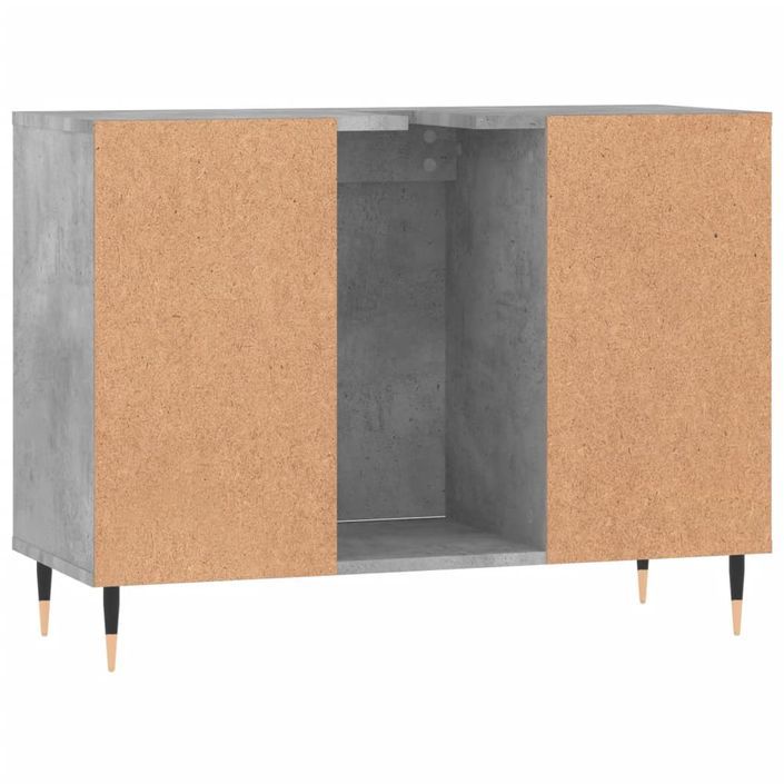 Armoire salle de bain gris béton 80x33x60cm bois d'ingénierie - Photo n°8