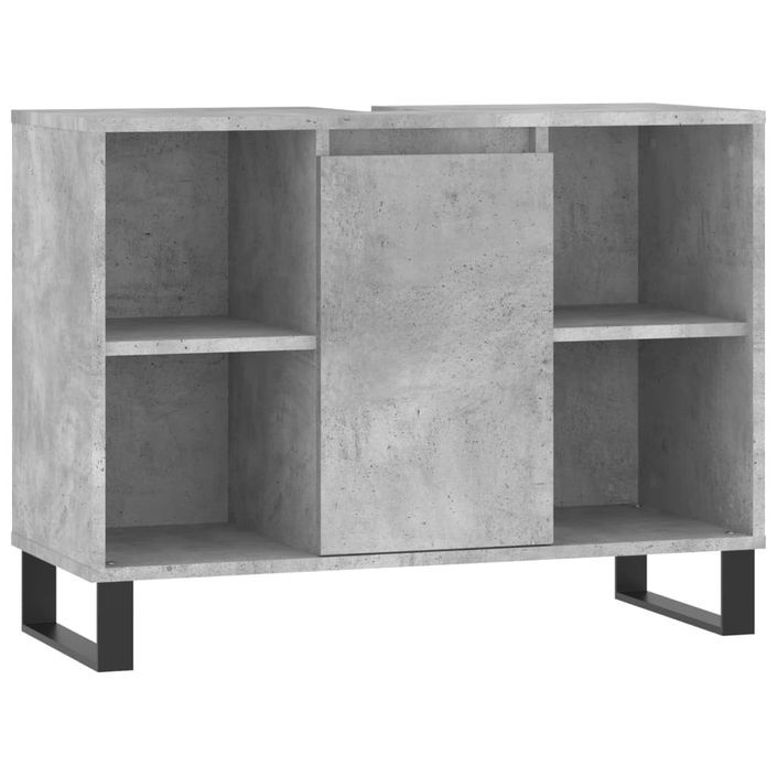 Armoire salle de bain gris béton 80x33x60cm bois d'ingénierie - Photo n°1