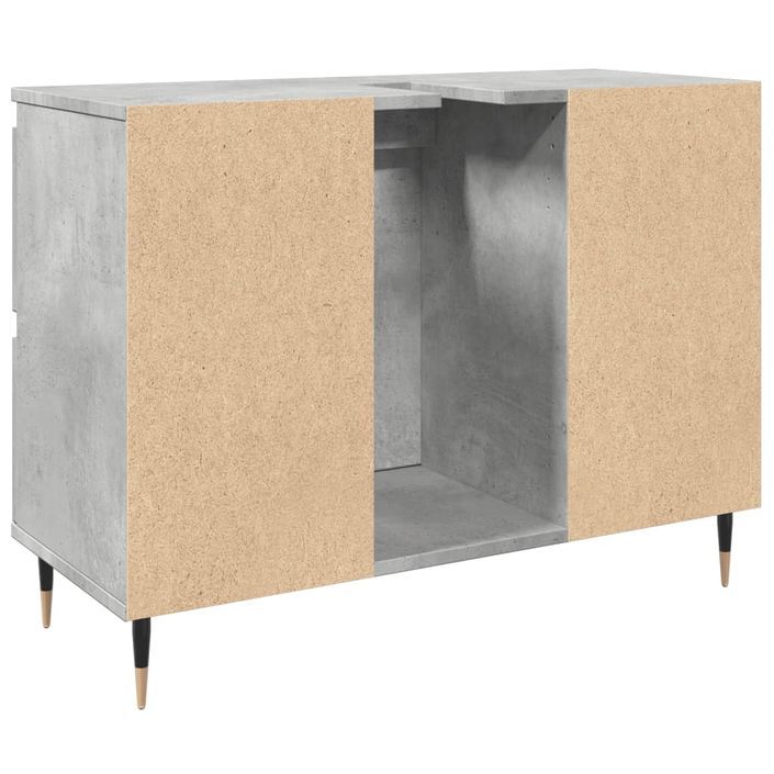 Armoire salle de bain gris béton 80x33x60cm bois d'ingénierie - Photo n°6