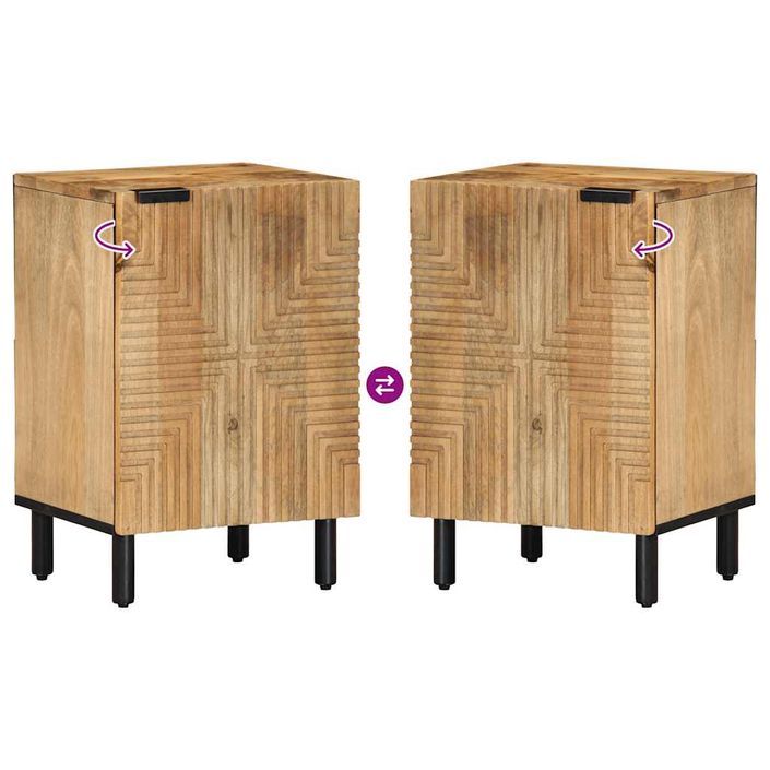 Armoire salle de bain marron 38x33,5x58 cm bois massif manguier - Photo n°6