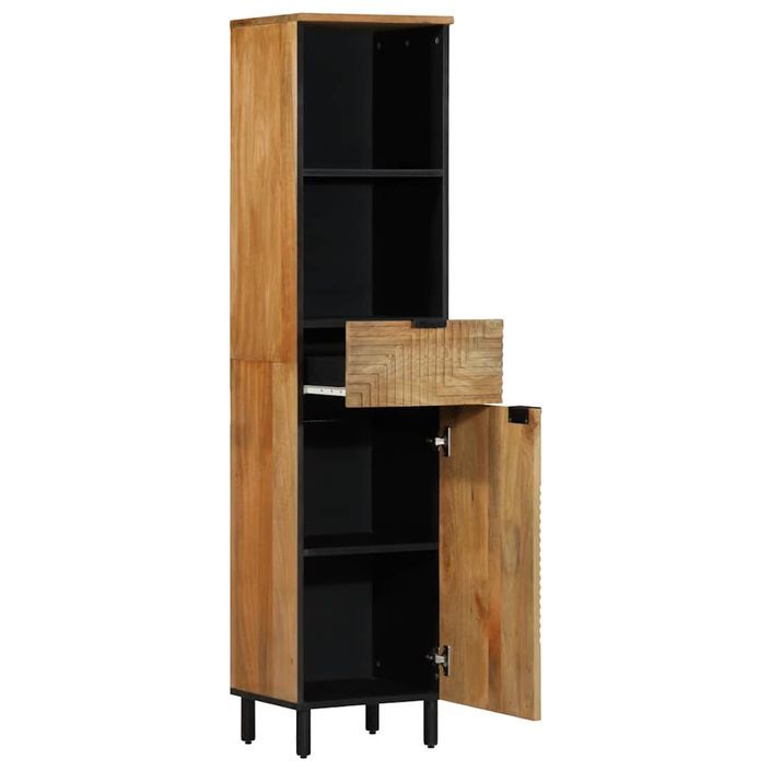 Armoire salle de bain marron 38x33x160 cm bois massif manguier - Photo n°5