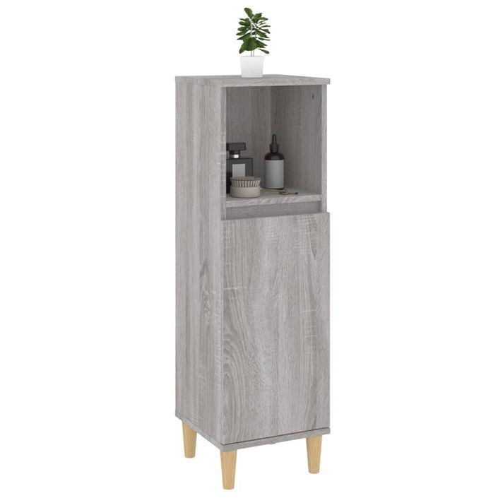 Armoire salle de bain sonoma gris 30x30x100 cm - Photo n°5