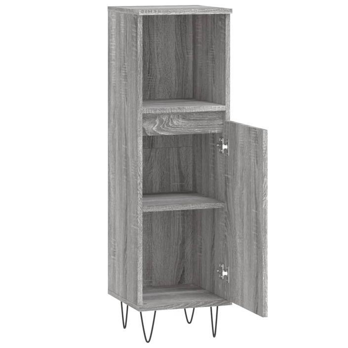 Armoire salle de bain sonoma gris 30x30x100 cm - Photo n°6