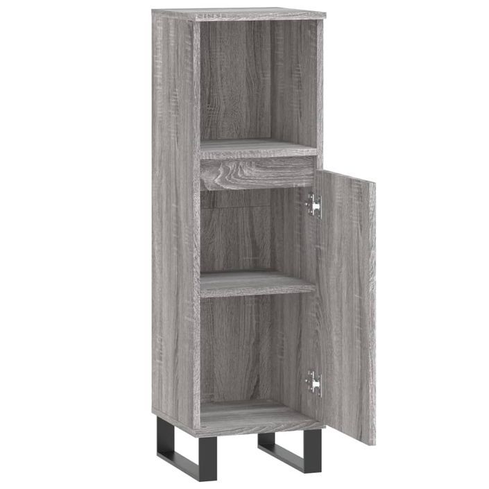 Armoire salle de bain sonoma gris 30x30x100 cm - Photo n°5