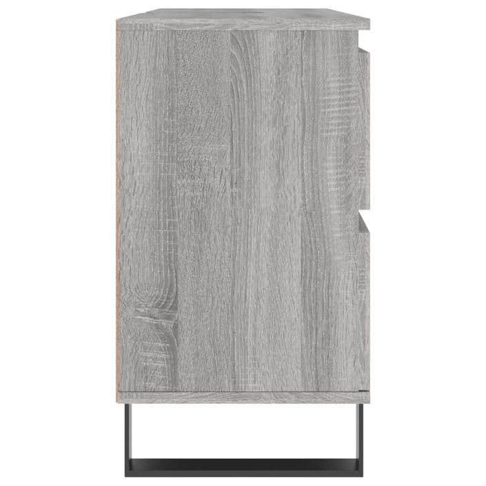 Armoire salle de bain sonoma gris 80x33x60 cm bois d'ingénierie - Photo n°6