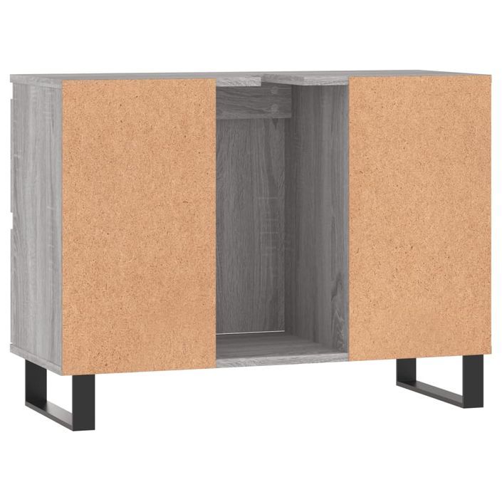 Armoire salle de bain sonoma gris 80x33x60 cm bois d'ingénierie - Photo n°7