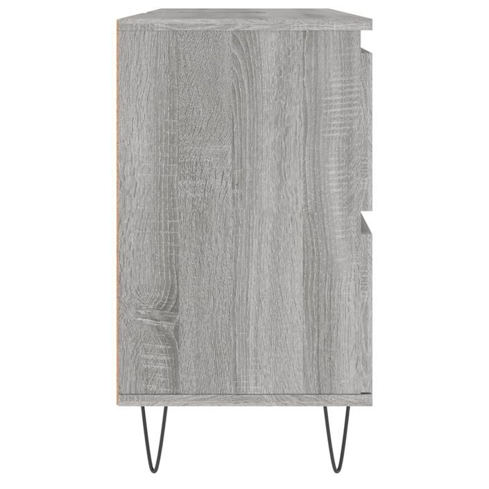 Armoire salle de bain sonoma gris 80x33x60 cm bois d'ingénierie - Photo n°6