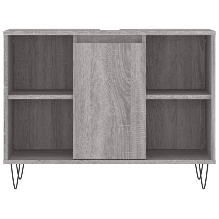 Armoire salle de bain sonoma gris 80x33x60 cm bois d'ingénierie - Photo n°5