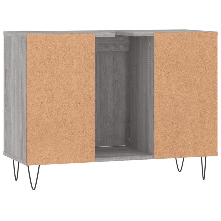 Armoire salle de bain sonoma gris 80x33x60 cm bois d'ingénierie - Photo n°8