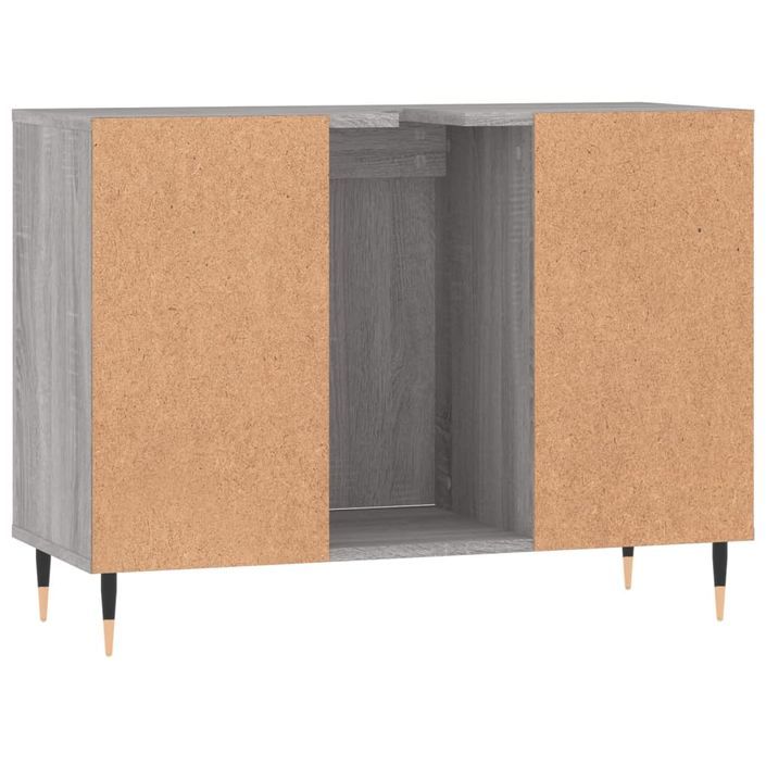 Armoire salle de bain sonoma gris 80x33x60 cm bois d'ingénierie - Photo n°8