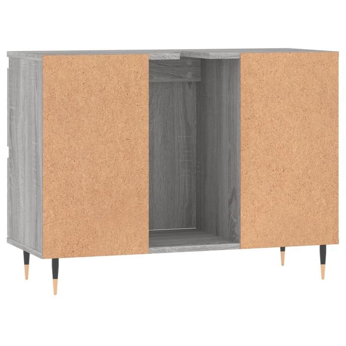 Armoire salle de bain sonoma gris 80x33x60 cm bois d'ingénierie - Photo n°7