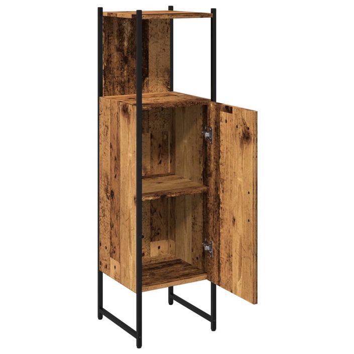 Armoire salle de bain vieux bois 33x33x120,5 cm bois ingénierie - Photo n°7