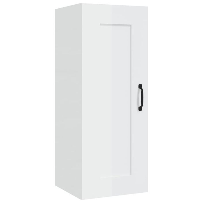 Armoire suspendue Blanc brillant 35x34x90 cm Bois d'ingénierie - Photo n°2