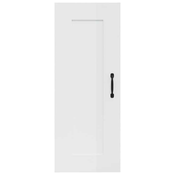 Armoire suspendue Blanc brillant 35x34x90 cm Bois d'ingénierie - Photo n°5