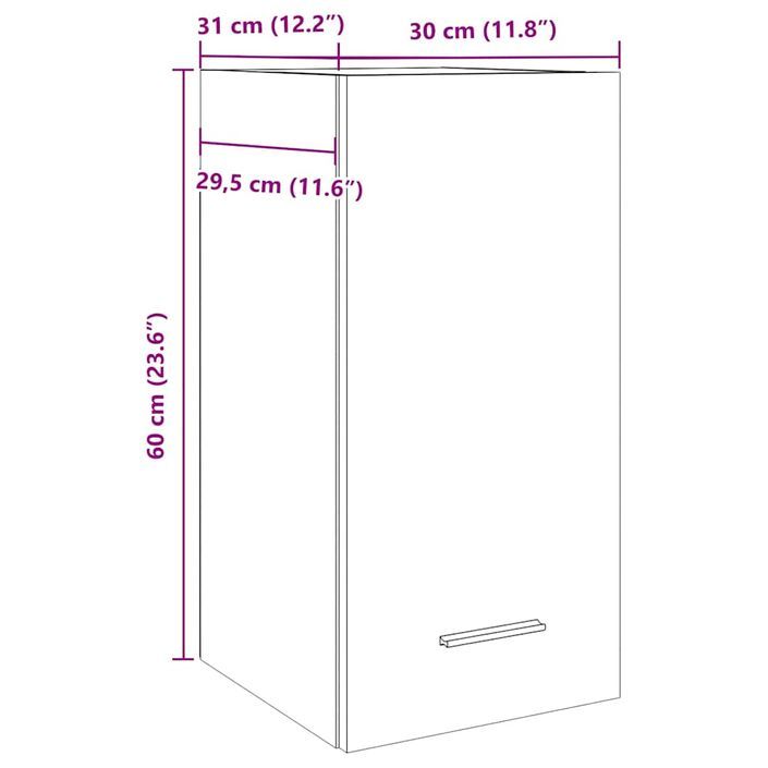 Armoire suspendue chêne artisanal 30x31x60 cm bois d'ingénierie - Photo n°11