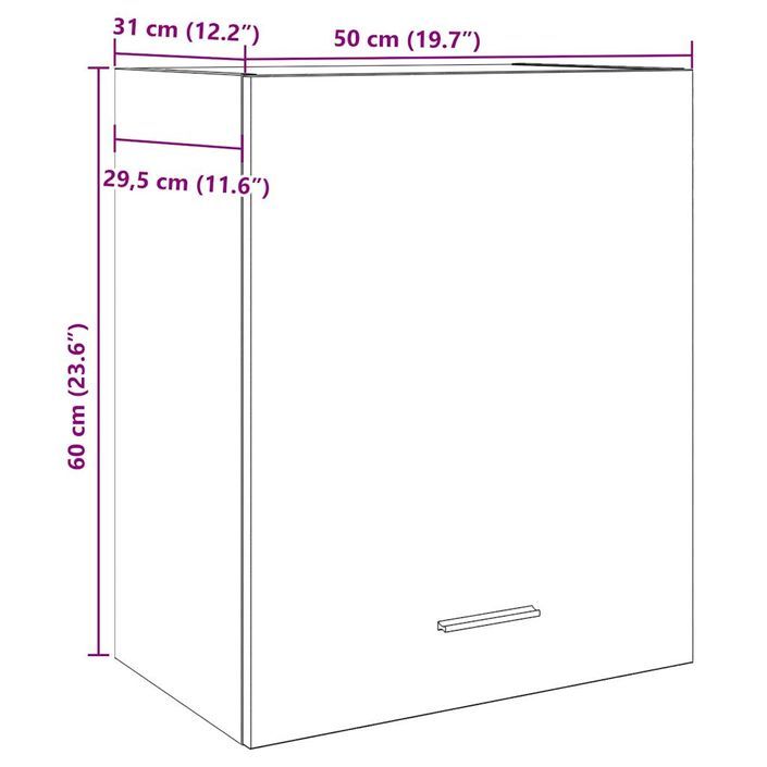 Armoire suspendue chêne artisanal 50x31x60 cm bois d'ingénierie - Photo n°11