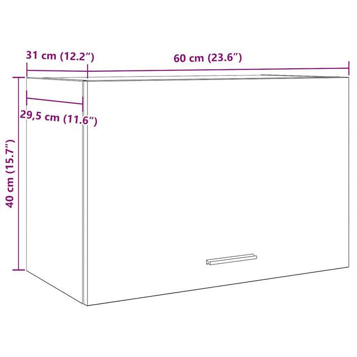 Armoire suspendue chêne artisanal 60x31x40 cm bois d'ingénierie - Photo n°10