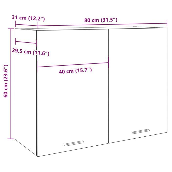 Armoire suspendue chêne artisanal 80x31x60 cm bois d'ingénierie - Photo n°10