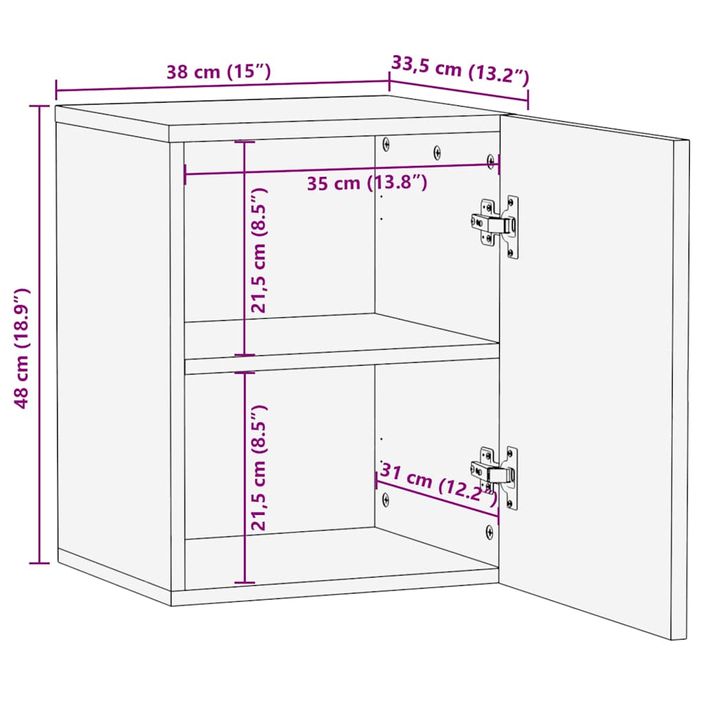 Armoire suspendue de salle de bain 38x33,5x48 cm - Photo n°10