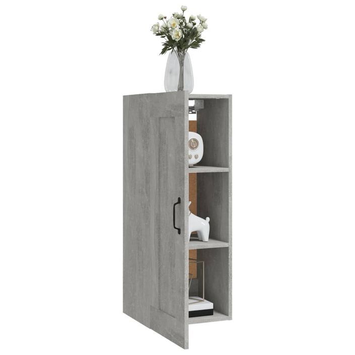 Armoire suspendue Gris béton 35x34x90 cm Bois d'ingénierie - Photo n°4