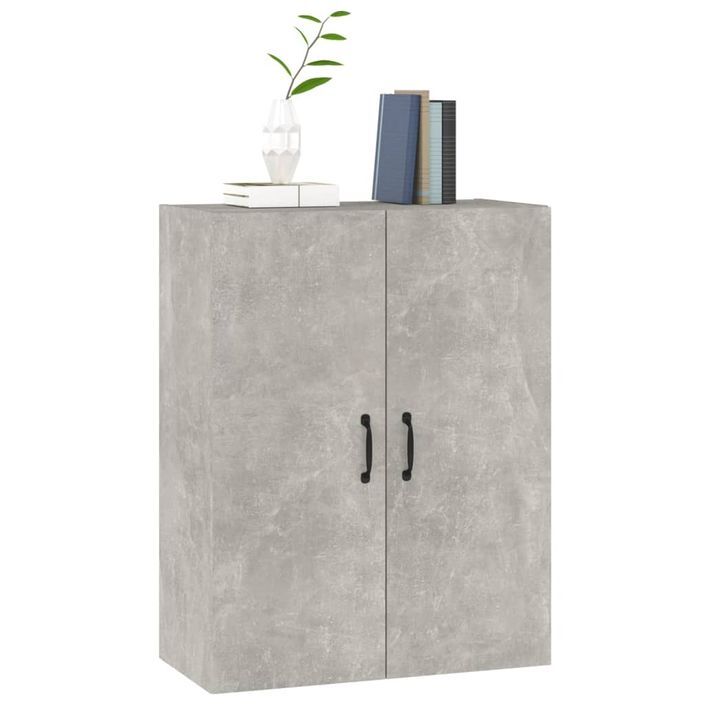 Armoire suspendue Gris béton 69,5x34x90 cm Bois d'ingénierie - Photo n°4