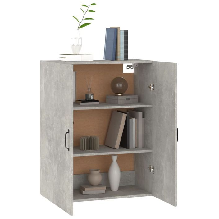 Armoire suspendue Gris béton 69,5x34x90 cm Bois d'ingénierie - Photo n°5