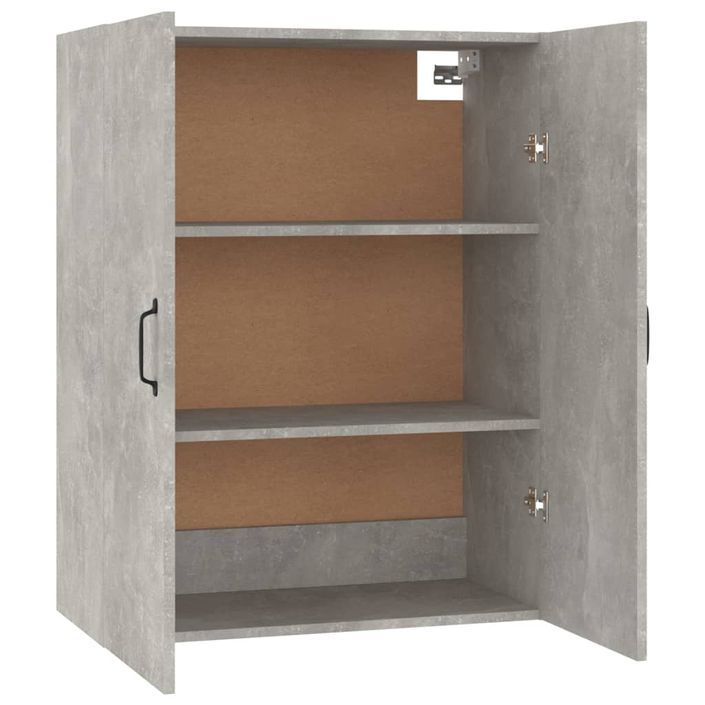 Armoire suspendue Gris béton 69,5x34x90 cm Bois d'ingénierie - Photo n°8