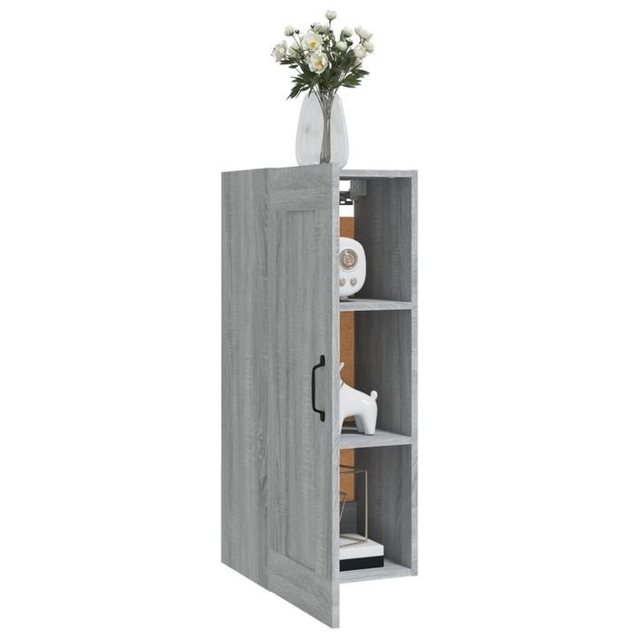 Armoire suspendue Sonoma gris 35x34x90 cm Bois d'ingénierie - Photo n°4