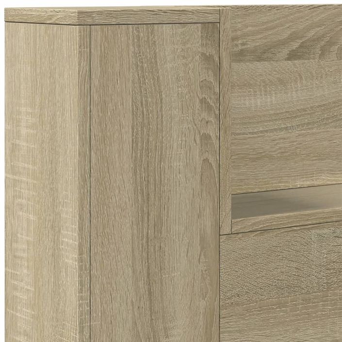 Armoire tête de lit avec LED chêne sonoma 180x16,5x103,5 cm - Photo n°9