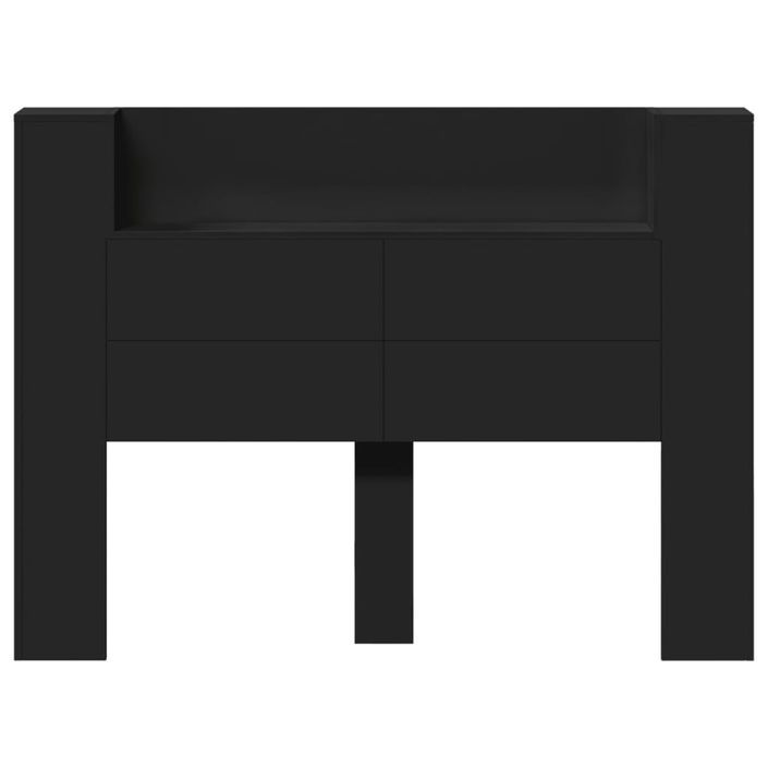 Armoire tête de lit avec LED noir 140x16,5x103,5 cm - Photo n°6