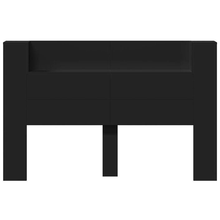 Armoire tête de lit avec LED noir 160x16,5x103,5 cm - Photo n°6
