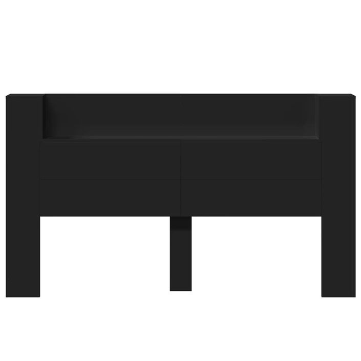 Armoire tête de lit avec LED noir 180x16,5x103,5 cm - Photo n°6